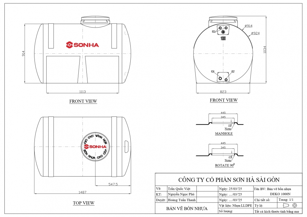 ban ve bon nhua 1000 lit ngang son ha